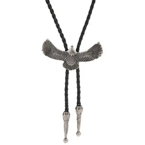 COOLLA Bolo tie- Handmade Eagle Western Cowboy Black Vintage Turquoise Pendant for Women,Men