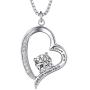 AmorAime Heart Necklace for Women 925 Sterling Silver 5A Cubic Zirconia Adjustable Rose Gold Dainty Necklace Gift for Birthday or Mothers Day