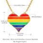 beautlace Customized LGBT Necklaces 18K Gold Plated Rainbow Love Heart Triangle Pendant Gay Lesbian Pride Jewelry for Men and Women