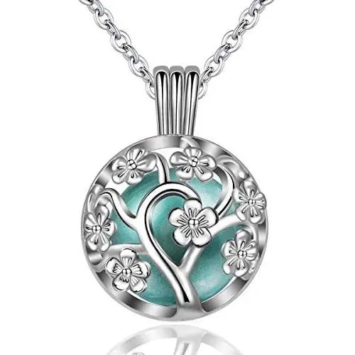 EUDORA Harmony Bola Locket Necklace Pregnancy, Flower of Life Pendant Cherry Blossoms Necklace with The Music Chime Bell Women Jewellery, Romantic Gift for Women 30'' EUDORA Harmony Bola Locket Necklace Pregnancy, Flower of Life Pendant Cherry Blossoms Necklace with The Music Chime Bell Women Jewellery, Romantic Gift for Women 30''