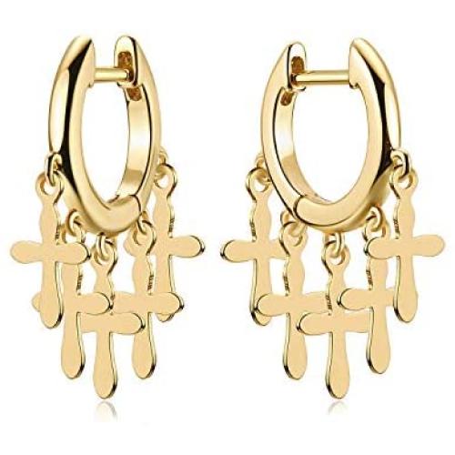 MYEARS Women Gold Huggie Hoop Earrings Tassel Dangle Drop 14K Gold Filled Small Boho Beach Simple Delicate Hypoallergenic Jewelry Gift