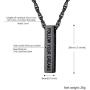PROSTEEL Vertical Bar Necklace, Black/18K Gold Palted, Stainless Steel, I CAN DO All Things Hilippians 4:13 Bible Quote, Personalized Engraved Pendant Necklace