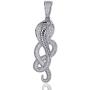 JINAO Hip Hop Iced Out Snake Animal Lovers Pendant Necklace with Micropave Simulated Diamond