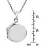 AeraVida Cute Plain Round Locket .925 Sterling Silver Pendant Necklace