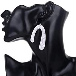 Fashion Horseshoe Acrylic Dangle Earrings Statement Acetic Acid Long Drop Earrings For Women Trendy Pendientes Jewelry