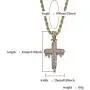 LC8 Jewelry Unisex Hip Hop Micropave Simulated Diamond Iced Out Bling Dripping Cross CZ Pendant Necklace for Men Women