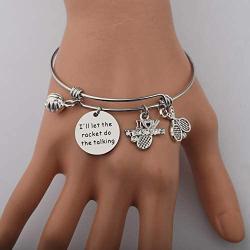 AKTAP Tennis Lovers Gift Tennis Bracelet I’ll Let The Racket Do The Talking Tennis Rackets Charm Bracelet Tennis Players Jewelry Tennis Gift for Tennis Coach Tennis Teams