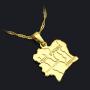 Gold Color Cote Divoire Map Pendant Necklace for Women Men Bijoux Femme Ivory Coast Map Jewelry
