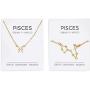 Pisces Zodiac Necklace and Bracelet, Astrology Jewelry Set for Women (2 Pieces)