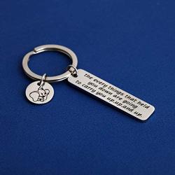 AKTAP Dumbo Inspired Keychain The Every Things That Held You Down are Going to Carry You Up Up and Up Flying Elephant Pendant Keychain Inspirational Graduation Gift