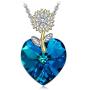 Kate Lynn Love Heart Pendant Necklaces Made with Crystals Sunflower Necklace for Women Girl Box 17.5''+2''