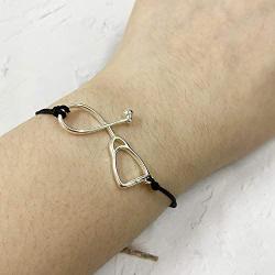 Your Always Charm Stethoscope Bracelet,Inspired Nurse Jewelry Gifts,Heart Stethoscope Link Bracelet for Women