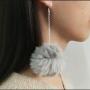 4pairs Pom Pom Dangle Earrings for Women Girls Faux Fur Tassel Ball Long Earrings Set