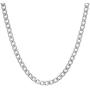 The Bling Factory 4mm High-Polished Stainless Steel Flat Cuban Link Curb Chain Necklace + Gift Box