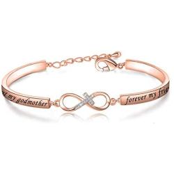 CENWA Christian Jewelry First My Godmother Forever My Friends Bracelet Religious Gift Godmother Gift from Goddaughter Godchild Godson