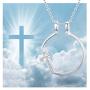 Cross Necklace for Women, Ring Holder Necklace S925 Sterling Silver Faith Necklace Engagement Ring Keeper Jewelry Wedding Gifts for Women