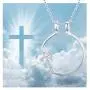 Cross Necklace for Women, Ring Holder Necklace S925 Sterling Silver Faith Necklace Engagement Ring Keeper Jewelry Wedding Gifts for Women