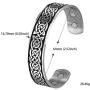 TEAMER Magnetic Therapy Bracelet Health Care Norse Irish Celtic Knot Viking Bangle Stainless Steel Antique Silver Black Pain Relief Cuff Bangle Best Gifts for Men