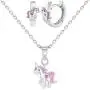 925 Sterling Silver Pink & White Unicorn Jewelry Set Earrings Necklace for Girls 925 Sterling Silver Pink & White Unicorn Jewelry Set Earrings Necklace for Girls
