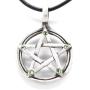 Trilogy Jewelry Pewter Pagan Pentagram Pendant on Leather Necklace with 5 Swarovski Crystal Birthday