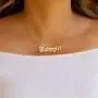 TOOPNK Old English Babygirl Necklace Gold Angle Honey Princess Mama Daddy Brat Baby Necklaces for Girls Stainless Steel Jewelry Birthday Gift for Women Girl