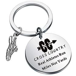 AKTAP Marathon Runners Gifts Cross Country Jewelry Real Athletes Run Miles Not Yards Running Key Chain Fitness Exercise Gift Idea for Friends Coaches