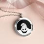 AZNECK Aromatherapy Essential Oil Diffuser Necklace Nightmare Before Christmas Pendant Halloween Stainless Steel Perfume Locket Jewelry Adjustable Chain Necklaces