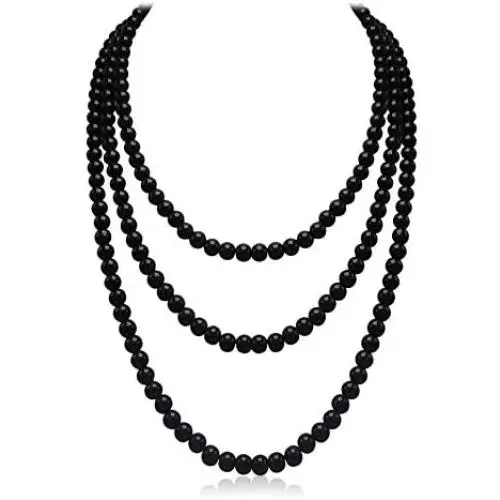 Aisansty Long Pearl Necklaces for Women Cream White Faux Pearl Strand Layered Necklace Costume Jewelry,69'' Aisansty Long Pearl Necklaces for Women Cream White Faux Pearl Strand Layered Necklace Costume Jewelry,69''