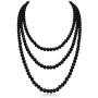 Aisansty Long Pearl Necklaces for Women Cream White Faux Pearl Strand Layered Necklace Costume Jewelry,69''