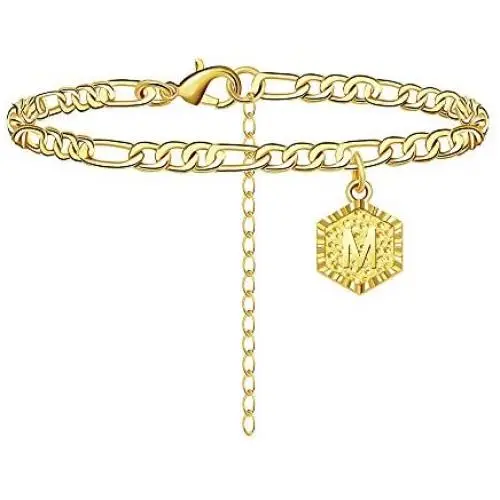 TOOPNK Initial Anklet Gold Silver Letter Anklets for Women A-Z Alphabet Anklet with Initials Foot Chain Jewelry TOOPNK Initial Anklet Gold Silver Letter Anklets for Women A-Z Alphabet Anklet with Initials Foot Chain Jewelry