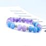 GVUSMIL Amethyst & Aquamarine Beads Stretch Bracelet Healing Crystals Beaded Stone Natural Bangle for Women
