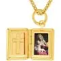 Lifetime Jewelry Bible Locket Necklace That Holds Pictures with 20X More 24k Plating Than Other Photo Lockets - Religious Charm Necklace for Women and Men
