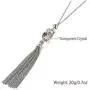 Double Crystal Long Tassels Sweater Chain Pendant Necklace Mother Gift Jewelry 32'' Double Crystal Long Tassels Sweater Chain Pendant Necklace Mother Gift Jewelry 32''