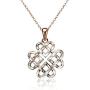 Sterling Silver Diamond-cut Irish Celtic Heart Love Knot Necklace