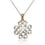 Sterling Silver Diamond-cut Irish Celtic Heart Love Knot Necklace