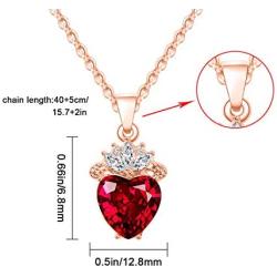 Botrinal Evie Red Heart Necklace Descendants Costume Queen of Hearts Princess Halloween Jewelry for Girls Valentines Gift