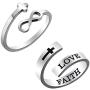 FLOGWE BODY16G CZCZ Adjustable Ring Jewelry Rings Love Ring Birthday Cross Gifts Faith Hope Easter Gift