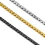 PROSTEEL Stainless Steel Flat Box Chain Necklace, Silver/Gold/Black Tone, Nickel-Free, Hypoallergenic Necklace, W: 4mm/6mm, L: 14/18/20/22/24/26/28/30 inch, Come Gift Box