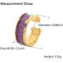 MLENS 18K Gold Plated Enamel Open Band Rings Stacking Adjustable Ring Handmade Jewelry Gifts