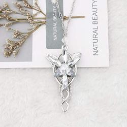 WSNANG Movie Arwen Evenstar Earrings Necklace Movie Inspired Jewelry Gift for Fans