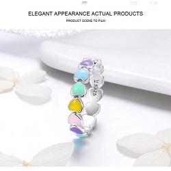 Lorrifal 925 Sterling Silver Fashion Classic Three-Colors Flower with CZ Ring Best Jewelry Gifts for Women Girls Size 6 to 8