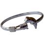 Yves Renaud Hypoallergenic Polished Silver Dolphin Charm Bangle Bracelet for Women, Girls