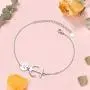 925 Sterling Silver Adjustable Nautical Anchor Bracelet with a Initial, Jewelry for Women Teen Girls