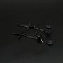 JSEA Black Silver Stainless Steel Cross Dangle Long Earrings Barbell Screw Back Round Stud Earrings