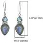 YoTreasure 1.65'' Labradorite Blue Topaz Sterling Silver Dangle Earrings YoTreasure 1.65'' Labradorite Blue Topaz Sterling Silver Dangle Earrings