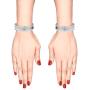 Efulgenz Boho Vintage Antique Gypsy Tribal Indian CZ Crystal Oxidized Silver Plated Bracelet Bangle Set Jewelry