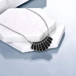 ONEFINITY 925 Sterling Silver RBG Dissent Collar Necklace RBG Jewelry Gifts for Fans of Ruth Bader Ginsburg