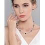 EVER FAITH Austrian Crystal Luxury Floral Leaf Necklace Stud Earrings Set