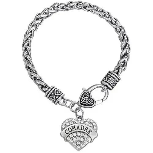 Skyrim Fashion Heart-Shape Comadre Words with Clear Crystal Wheat Chain Bracelet Jewelry Skyrim Fashion Heart-Shape Comadre Words with Clear Crystal Wheat Chain Bracelet Jewelry