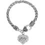 Skyrim Fashion Heart-Shape Comadre Words with Clear Crystal Wheat Chain Bracelet Jewelry